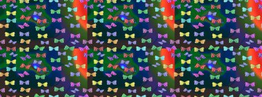 Egzotik hayvanlar. Kumaş, kağıt, ambalaj kâğıdı ve duvar kağıdı tasarımı için harika bir arka plan. Robot resim. Raster illüstrasyonu. Mavi kelebekler.