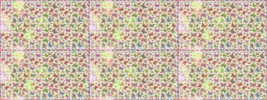 Raster illüstrasyonu. Kumaş, Tekstil, Baskı ve Davetiye için arka plan. Suluboya stilinde uçan kelebeklerin kusursuz deseni. Doğada Güzellik.