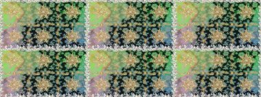 Klasik klasik klasik arka plan. Kusursuz klasik raster altın desenli. Geleneksel oryantasyon süsü. Altın elementlerle gri renklerde altın desen.