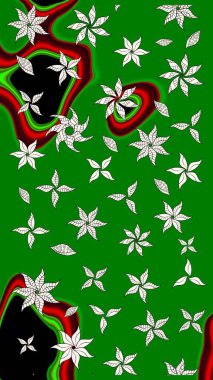 Raster suluboya çiçek deseni, narin çiçekler, yeşil çiçekler, tebrik kartı şablonu. Güzel kumaş deseni.