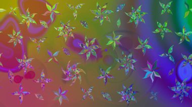 Kahverengi yapraklı yabani çiçekler. Raster illüstrasyonu. Eskiz arkaplan modeli. Suluboya, elle çizilmiş.