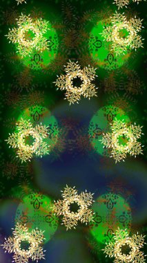 Kar taneleri koleksiyonu. Güzel bir kış süsü. Raster illüstrasyonu. Raster yeşili, mavi ve gri kar tanelerinden izole edilmiş..