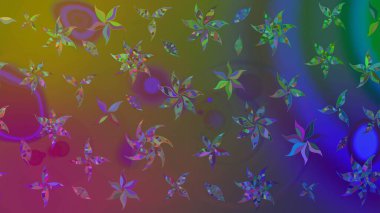 Kahverengi renkli çiçekler. Raster illüstrasyonunda çiçek deseni çizimi.