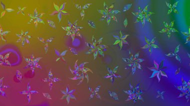 Düz Çiçek Elementleri Tasarımı. Renkli Bahar Teması eskiz kalıbı. Raster güzel kumaş deseni çiziyor. Çiçek deseni.