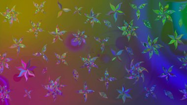 Kahverengi renkli çiçekler. Çizim çiçek deseni duvar kâğıdı olarak kullanılabilir. Raster illüstrasyonu.