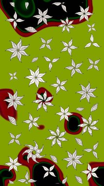 Nazik, narin çiçek arkaplanı. Yeşil renkli çiçekler. Raster çiçek desenli ve çiçekli..