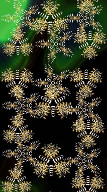 Grafiksel element dekorasyonu. Düz dizayn. Siluet kar taneleri tabelası siyah, gri ve yeşil renkleri izole ediyor. Kar Tanesi Mozaik ikonu. Raster tasarımı. Sembol kışı, donmuş, Noel, yeni yıl tatili.