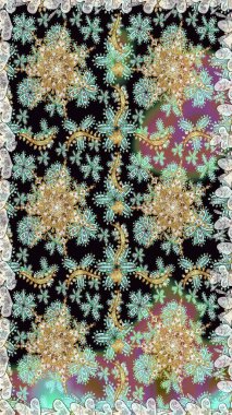 Raster oryantal süs. Tarafsız renklerde, altın elementlerle kusursuz desen. Kusursuz altın desen.