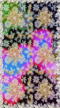 Kusursuz soyut bir arkaplan. Raster illüstrasyonu. Oriental raster klasik gri ve altın desenli.