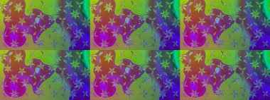 Raster suluboya çiçek deseni, narin çiçekler, yeşil çiçekler, tebrik kartı şablonu. Raster Güzel kumaş deseni.