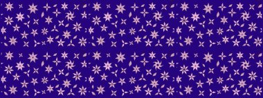 Mavi renkli çiçekler. Raster düz çiçek çizim deseni. Tasarım hediye paketi, tebrik kartları, posterler ve afiş tasarımı.