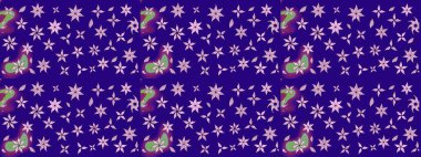 Mavi renkli çiçekler. Çizim çiçek deseni duvar kâğıdı olarak kullanılabilir. Raster illüstrasyonu.