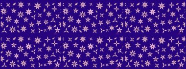 Mavi renkli çiçekler. Hediye ambalaj kağıdı, tebrik kartları, posterler ve pankart tasarımı. Raster düz çiçek çizim deseni.