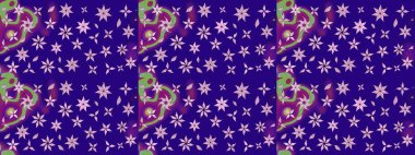 Çocuksu tasarım. Elle çizilmiş çiçek desenli Raster çizimi. Tekstil, kumaş, ambalaj, hatıra defteri için hoş bir çiçek arkaplanı. Mavi arkaplanda.