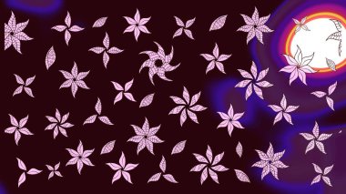 Kıvırcık, parlak örgü. Güzel, parlak, pürüzsüz kumaş, tuval. Desen, çizim, çiçek sınırı. Raster illüstrasyonu. Eski moda arka plan. Çiçeklerin çelengi.