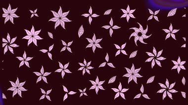 Renkli Yaz Temalı eskiz kalıbı. Kahverengi renkli çiçekler. Raster Illustrasyon 'daki Çiçek Deseni' nin son moda çizimi. Düz Çiçek Elementleri Tasarımı.