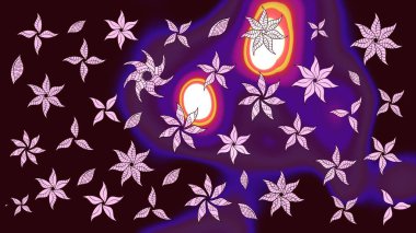 Çiçek desenli eskiz. Gömlek baskısı için çiçek boyası. Kahverengi renkte çiçekler.