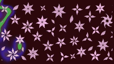 Tatil havası. Raster güzel bir çiçek deseni çizmiş. Bahar mevsimi. Nazik romantik baskı. Kahverengi renkte çiçekler.