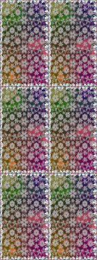 Güzel çiçekli ve yapraklı kusursuz desenler gri renklerde suluboya desenli, duvar kağıdı, kart ya da kumaş için fayanslı. Raster illüstrasyonu.