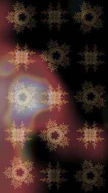 Soyut duvar kâğıdı, ambalaj dekorasyonu. Kışın sembolü, mutlu noeller, mutlu yeni yıl kutlaması Raster illüstrasyonu. Basit bir kar tanesi. Siyah, kahverengi ve gri renkler üzerine resim.