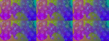 Kumaş desenli papatya çiçeği detayı. Mor renkte çiçekler.