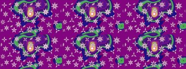 Çiçekli çizim şekli. Mor renkli çiçekler. Düz Çiçek Elementleri Tasarımı. Renkli Bahar Teması çizim şablonu.