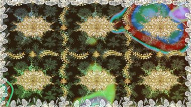 Kahverengi renklerde altın desenler ve altın elementler. Süslü raster dekorasyonu. Barok tarzında duvar kağıdı tasarımı için kusursuz damaske deseni arkaplanı.