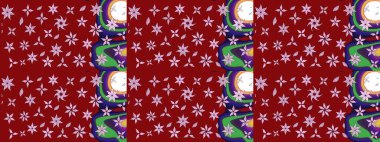 Küçük çiçekteki sevimli çiçek deseni. Kibarca, kırmızı renkte yaz çiçekleri. Raster deseni. Raster illüstrasyonu.