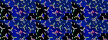 Raster illüstrasyonu. Kar taneleri deseni. Kar tanesi süsleme deseni. Kar taneleri arka planda. Arkaplanda soyut kar taneleri izole edilmiş düz tasarım.