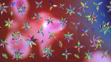 Küçük çiçekteki sevimli çiçek deseni. Raster illüstrasyonu. Çizim.