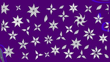 Raster illüstrasyonundaki çiçek desenli çizim. Mor renkte çiçekler.