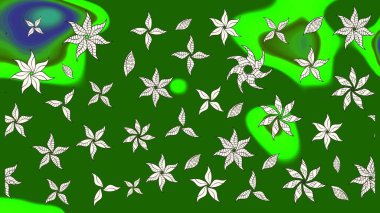 Sabıka fotoğraflarında, bebek kıyafetlerinde, duvar kâğıtlarında, paket kutularında falan kullanılabilir. Zarif, parlak ve eskiz yeşil çiçek deseni tasarımı.