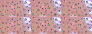 Yaprak ve çiçeklerin suluboya resimleri, tarafsız renklerde çizimler. Raster illüstrasyonu. Tarafsız renklerde bahar çiçekleri..