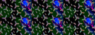 Renkli elementlerle Raster ilginç desen