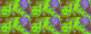 Raster illüstrasyonu. Yeşil renklerde. Çiçekli güzel suluboya desen.