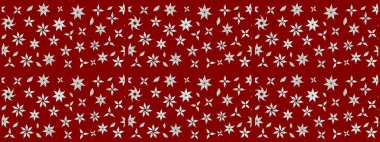 Tropik çiçek desenleri. Raster illüstrasyonu. Kırmızı renkte çiçekler.