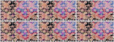 Renkli Bahar Temalı Kusursuz Arkaplan. Düz Çiçek Elementleri Tasarımı. Sevimli çiçek raster deseni. Tarafsız renklerde çiçekler.