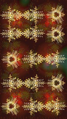 Karla süslenmiş Noel kar taneleri. Raster illüstrasyonu. Noel şenliği arka planı.