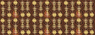 Renkli arka planda izole tatlı kar taneleri. Kahverengi, sarı ve bej renkli kar taneleri. Raster illüstrasyonu.