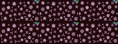 Kahverengi renkli güzel bir tekstil. Raster illüstrasyonu. Suluboya çiçekli çiçek deseni.