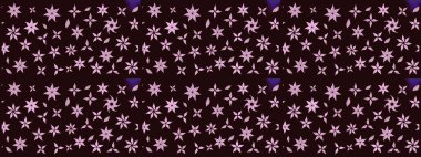 Çiçeksel çizim kalıbının yansıması. Vadinin çiçekleri kahverengi renklerde.