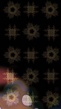 Siyah, kahverengi ve gri renkler üzerine bir resim. Kışın sembolü, mutlu noeller, mutlu yeni yıl kutlaması Raster illüstrasyonu. Basit bir kar tanesi. Soyut duvar kağıdı, ambalaj dekorasyonu.