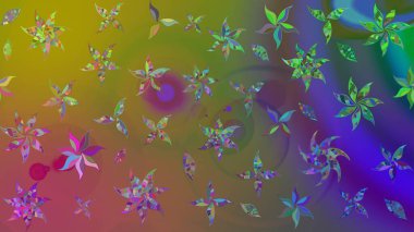 Raster illustration. Floral pattern. Flourish ornamental spring garden texture. Flower sketch background.