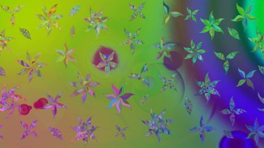 Çiçekli çizim şekli. Renkli Bahar Teması eskiz kalıbı. Düz Çiçek Elementleri Tasarımı. Yeşil renkte çiçekler.