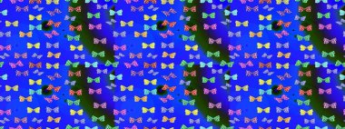 Raster. Kağıt, kumaş ve ambalaj için uygun. Çizim kalıbı. Mavi sevimli arka planda kelebekler.
