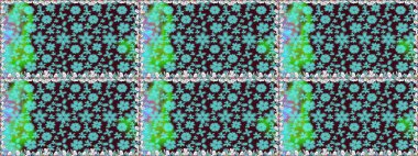 Raster illüstrasyonunda kusursuz çiçek deseni. Mavi renkte çiçekler.