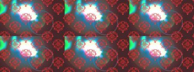 Kusursuz çiçek deseni duvar kâğıdı olarak kullanılabilir. Kahverengi, mavi ve kırmızı renkte çiçekler. Raster illüstrasyonu.