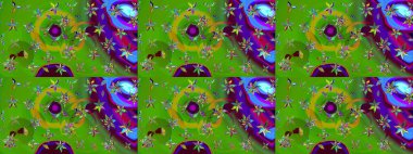 Yumuşak, bahar çiçekli arka plan. Çiçekli karalama şeklinde Raster çiçek deseni. Yeşil renkte çiçekler.