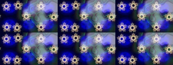 Mavi, nötr ve siyah renkli kar taneleri. Renkli arka planda izole tatlı kar taneleri. Kar tanesi raster deseni. Raster illüstrasyonu.