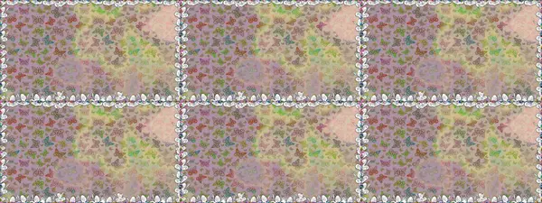 Duvar kağıdı için böcek dokusunun tekrarı. Tarafsız ve bej üzerine leke sürülmüş oldukça pürüzsüz bir kelebek dokusu. Raster illüstrasyonu. Bahar Kelebeği şirin tema.